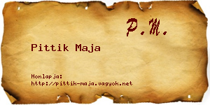 Pittik Maja névjegykártya